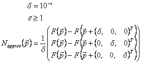 Approximated normal of density function